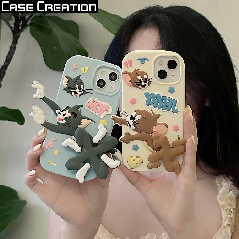 3D Cartoon Cat Fidget Spinner Playing Game Running Case