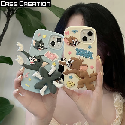 3D Cartoon Cat Fidget Spinner Playing Game Running Case