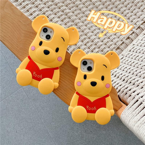 3D Cartoon Winnie the Pooh Bear Oversized Cute Case - 3