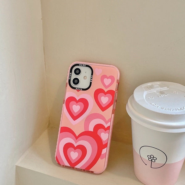 Heart Pink Love Impact Design Hearts Pattern Aesthetic Case - 2