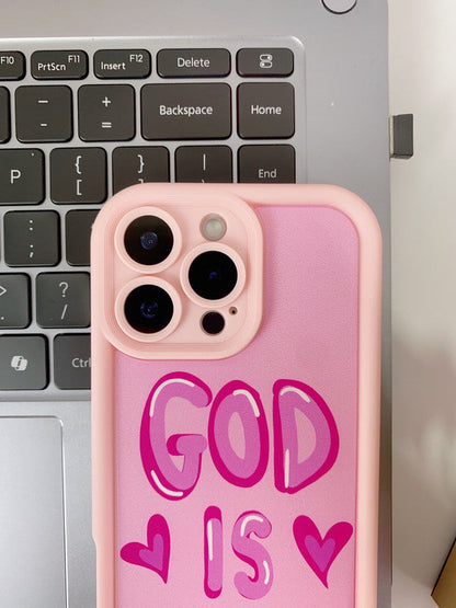 3D Inspirational Heart Hot Design  "God Is Good" Cute Vibe Aesthetic Print Cover