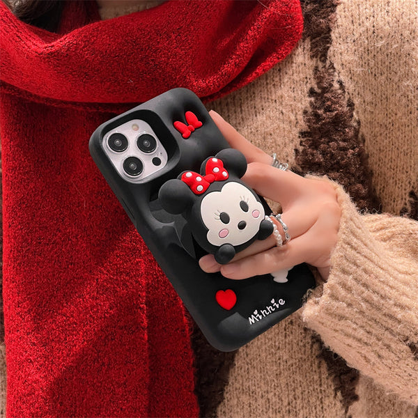 3D Cartoon Minnie Doll Grip Holder Pop Case - 1