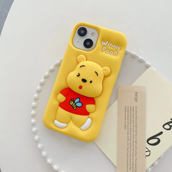 3D Cartoon Bear Pooh Winnie The POOH Bee Animal Back Case with Holder - 3