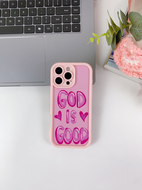 3D Inspirational Heart Hot Design  "God Is Good" Cute Vibe Aesthetic Print Cover