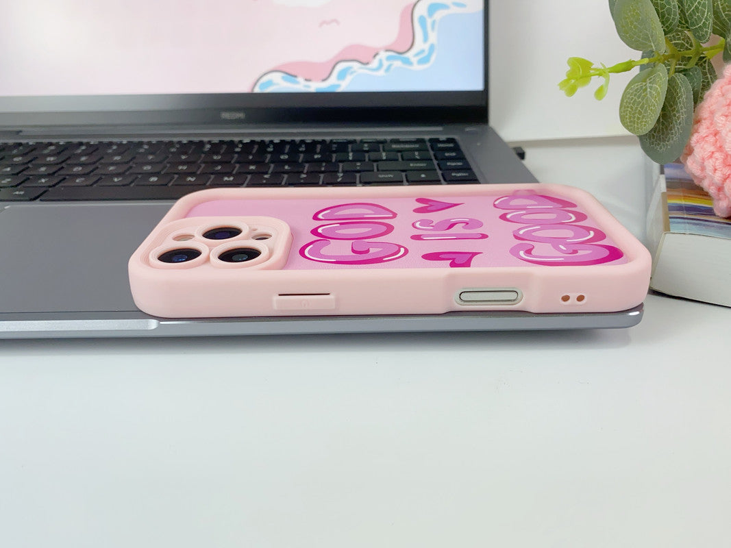 3D Inspirational Heart Hot Design  "God Is Good" Cute Vibe Aesthetic Print Cover