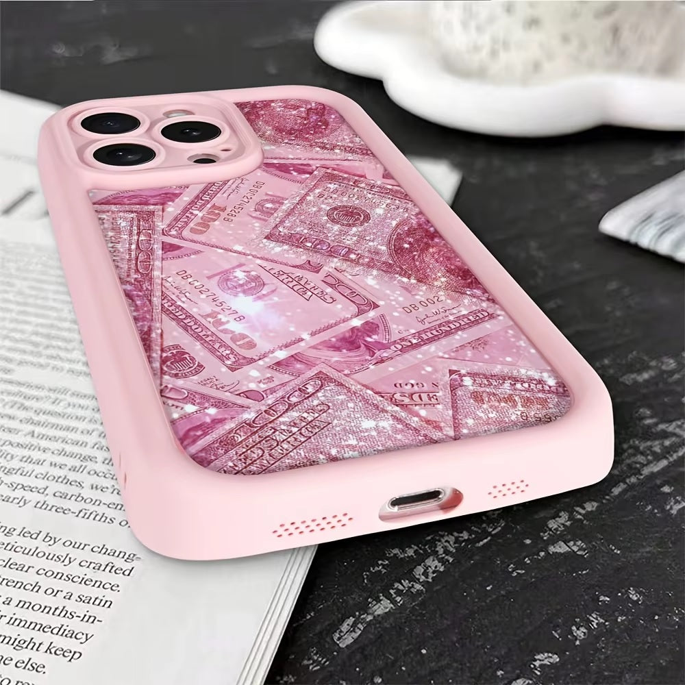 3D Cute Hot Money Dollar Pastel Pink Glittery Banknote Design  Aesthetic Case