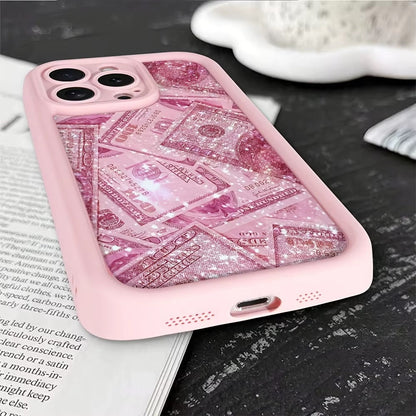 3D Cute Hot Money Dollar Pastel Pink Glittery Banknote Design  Aesthetic Case