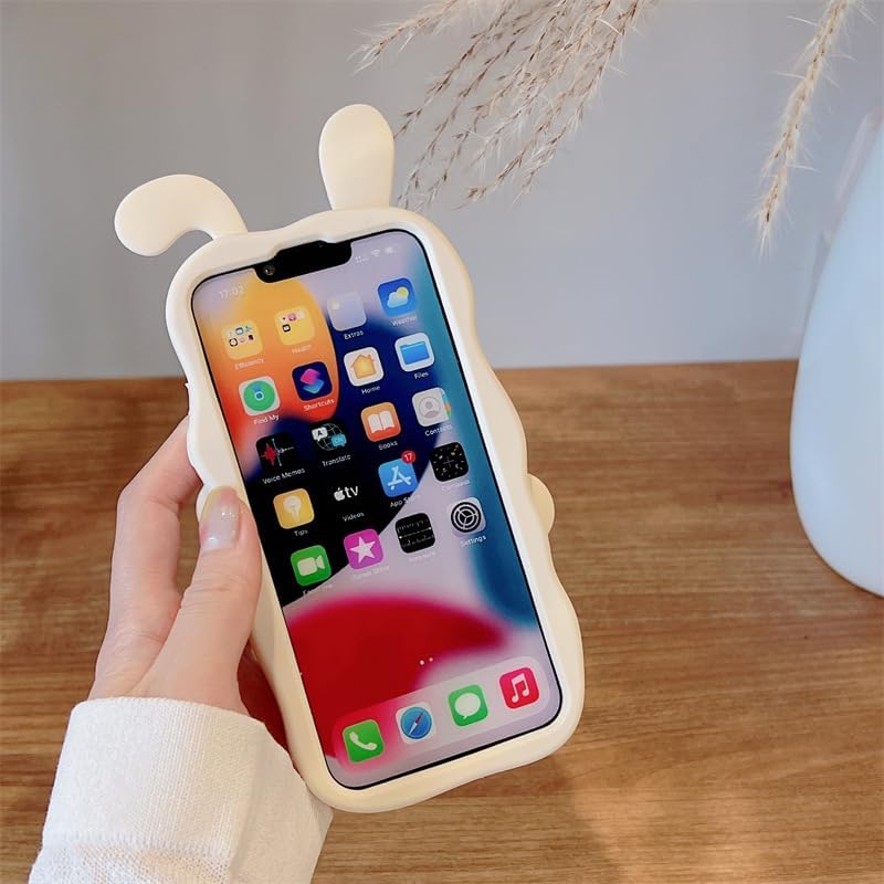 3D Bunny Cartoon Ears Rabbit Wavy Mirror Stereo Kawaii Curvy Makeup Cover