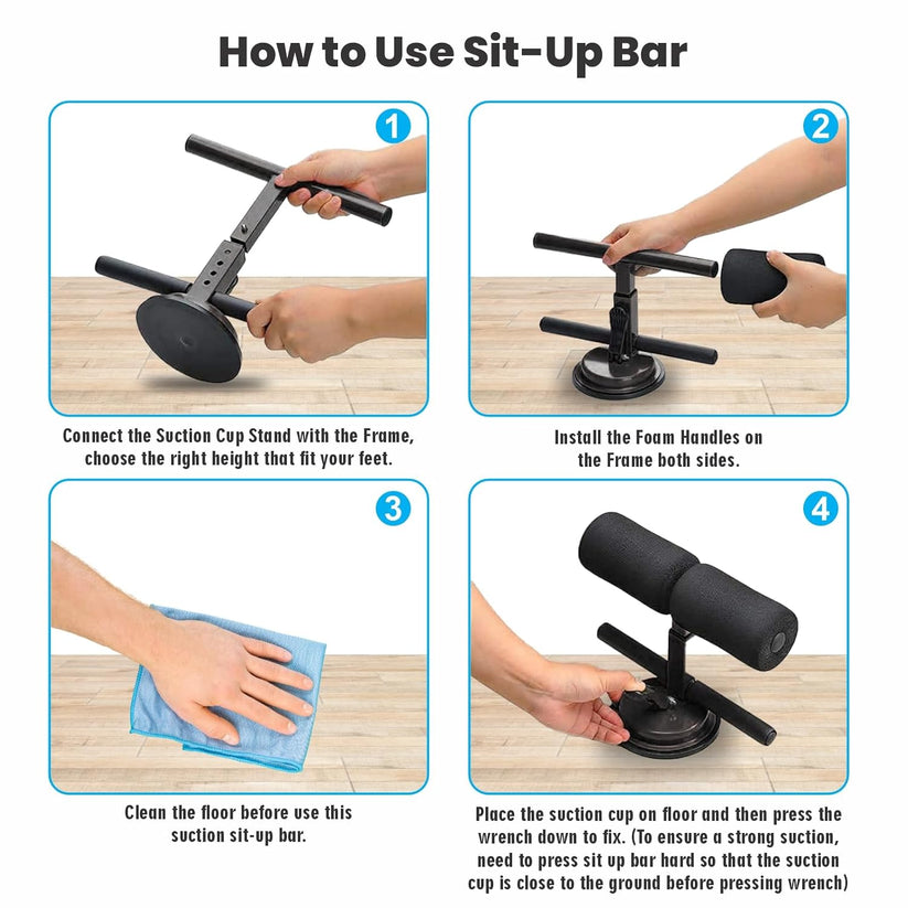 Sit-ups and Push-ups Assistant for Lose Weight Ab Exerciser Sit-up Bar (Multicolor)