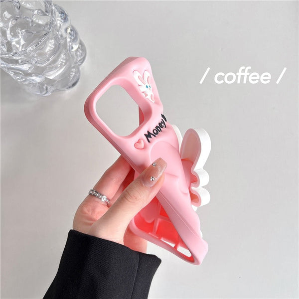 3D Cartoon Money Bunny Rabbit Cute Case with Holder - 8