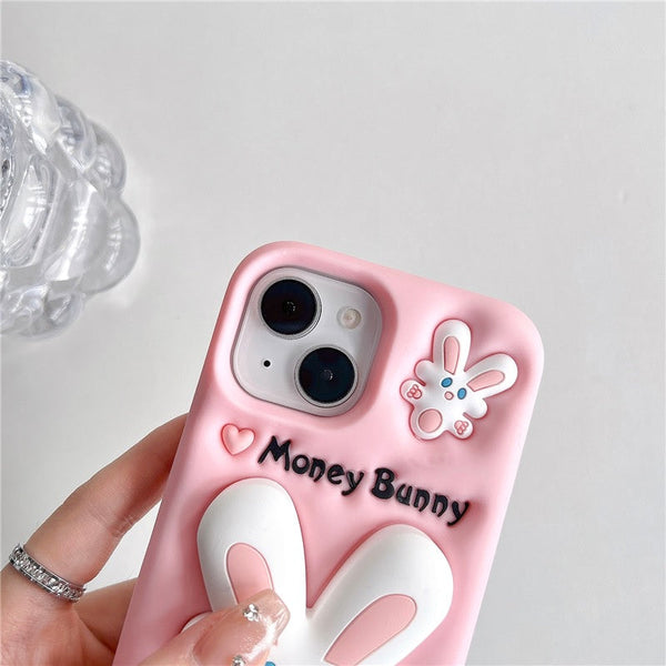 3D Cartoon Money Bunny Rabbit Cute Case with Holder - 3