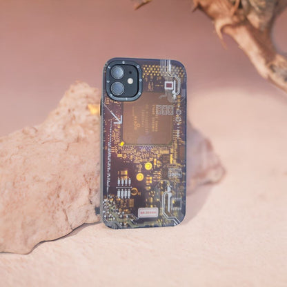 Techno Art AI Future Electric Circuit Retro IMD Chip Digital Mother Board Holographic Cover