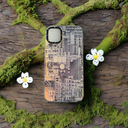 Techno Art AI Future Electric Circuit Retro IMD Chip Digital Mother Board Holographic Cover