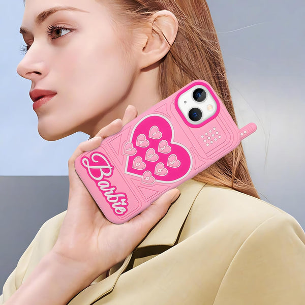 3D Cute Angel Barbie The Movie Cartoon Retro feel Phone Style Dial Back Cover - 3