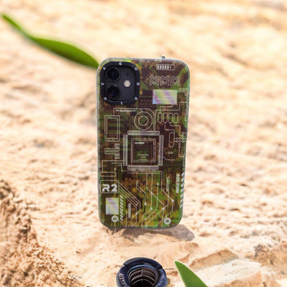 Techno Art AI Future Electric Circuit Retro IMD Chip Digital Mother Board Holographic Cover