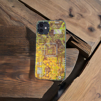 Techno Art AI Future Electric Circuit Retro IMD Chip Digital Mother Board Holographic Cover