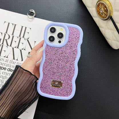 Bling Diamond Sparkle Curly Wave Glittery Star Case