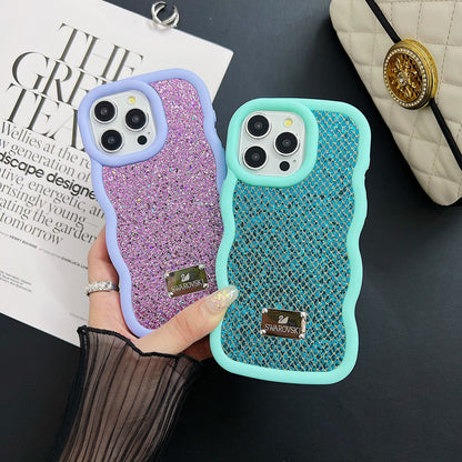 Bling Diamond Sparkle Curly Wave Glittery Star Case