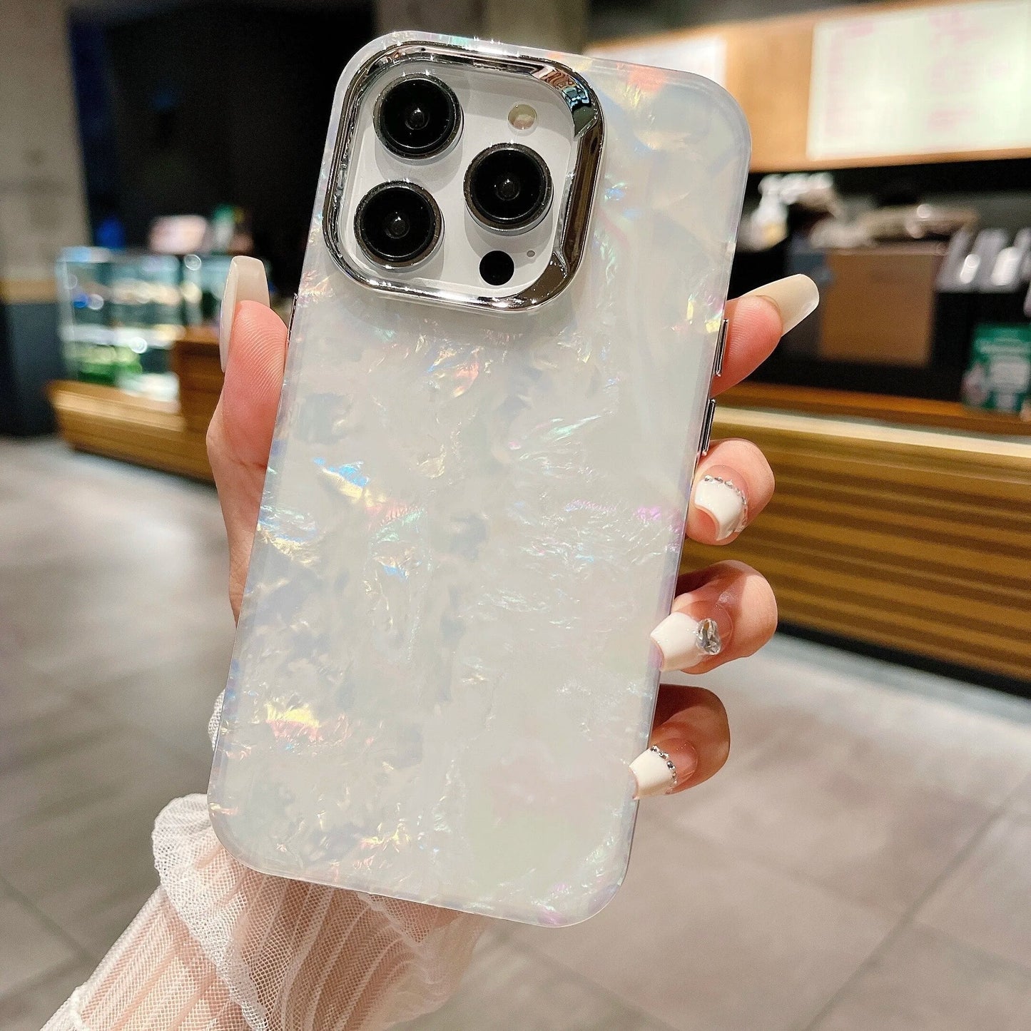 Holographic Marble Glitter Colorful Dreamy Hard Shell Phone Bling Case