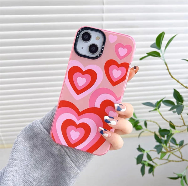 Heart Pink Love Impact Design Hearts Pattern Aesthetic Case - 1